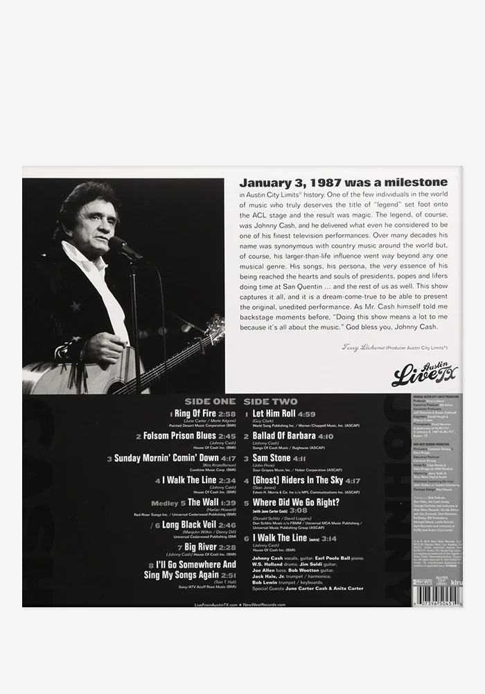 Johnny Cash Live From Austin, TX Exclusive LP (Swirl) - Image 3