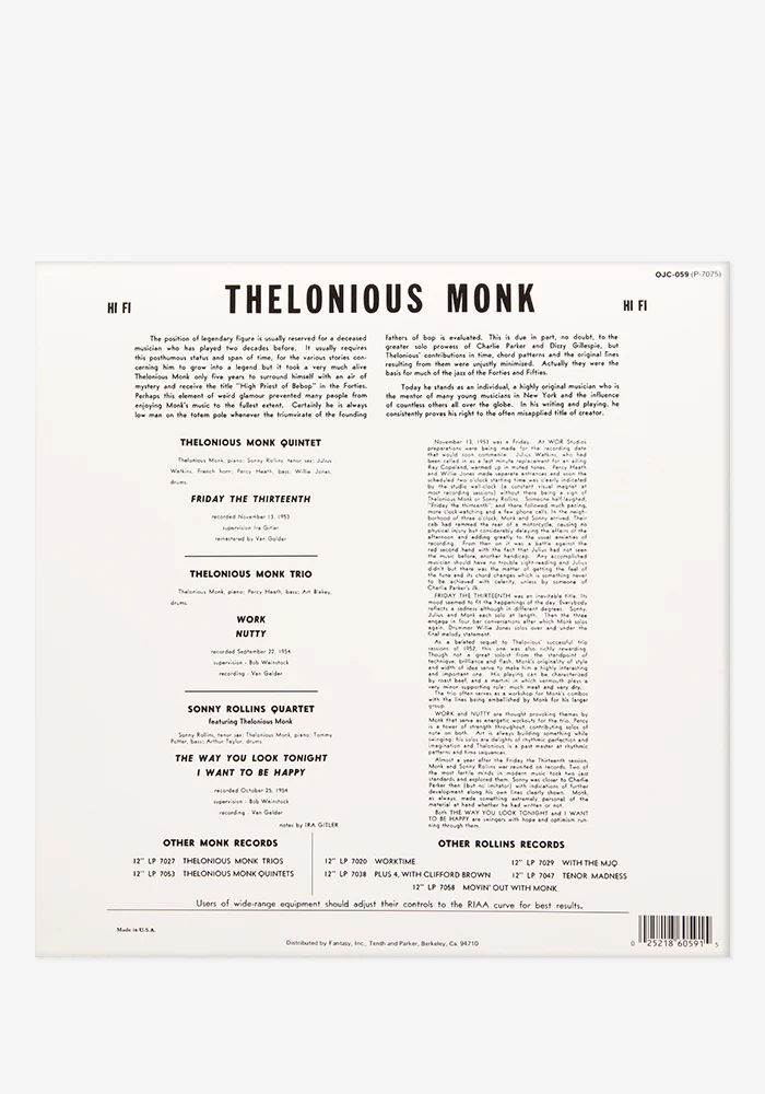 Thelonious Monk & Sonny Rollins Exclusive LP - Image 3