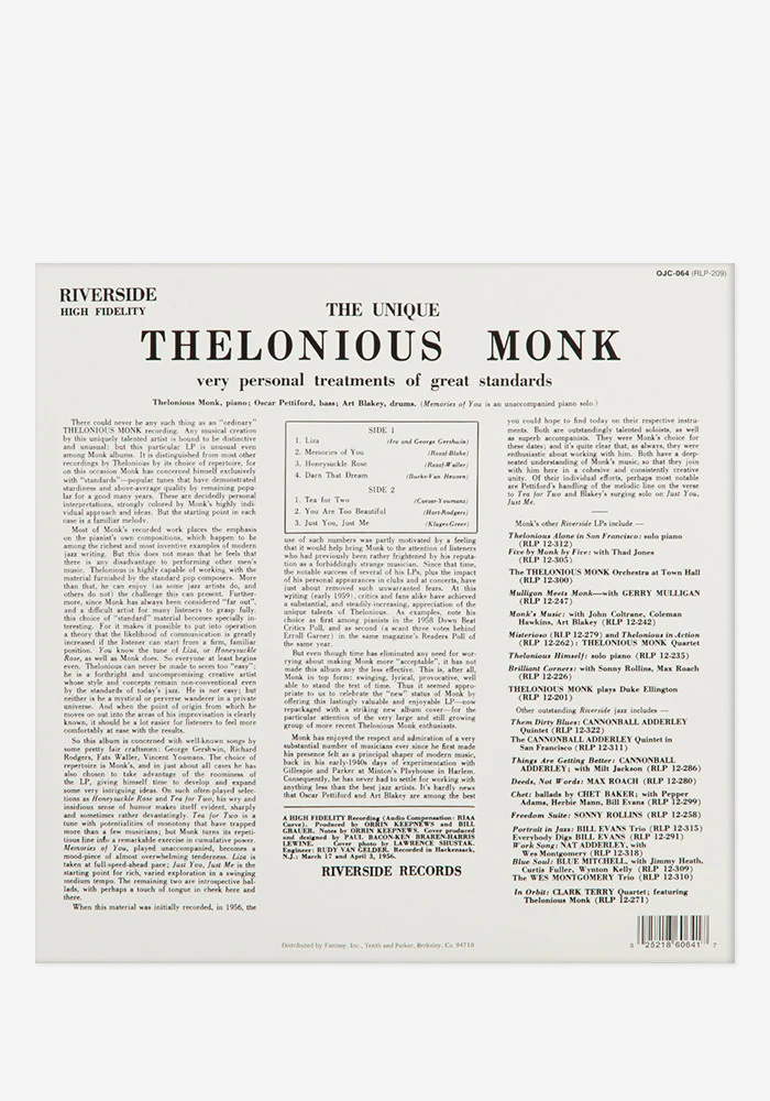 The Unique Thelonious Monk Exclusive LP - Image 3