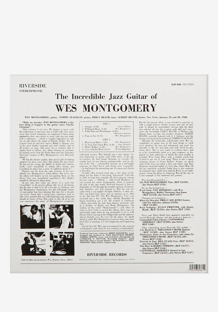 The Incredible Jazz Guitar Of Wes Montgomery Exclusive LP - Image 3